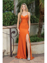 Load image into Gallery viewer, Spaghetti Strap Gown with Sweetheart Neckline and Thigh-High Slit #4297