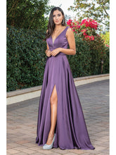 Load image into Gallery viewer, Elegant Satin Evening Gown with Plunging Back and Full Skirt #4304A
