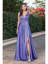 Load image into Gallery viewer, Elegant Satin Evening Gown with Plunging Back and Full Skirt #4304A
