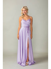 Load image into Gallery viewer, Satin Ball Gown with Embroidered Waist and Lace-up Back Prom Dress #4391