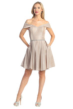 Load image into Gallery viewer, The dress is a short, festive cocktail/mini dress with a glamorous party-ready vibe #6228L