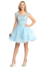 Load image into Gallery viewer, A glamorous short cocktail, homecoming, or party dress with a flirty, feminine silhouette #6259L