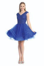 Load image into Gallery viewer, A glamorous short cocktail, homecoming, or party dress with a flirty, feminine silhouette #6259L