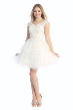 Load image into Gallery viewer, A glamorous short cocktail, homecoming, or party dress with a flirty, feminine silhouette #6259L