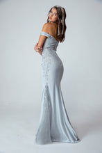 Load image into Gallery viewer, Off shoulder, sweetheart neckline evening gown with mermaid silhouette #9007