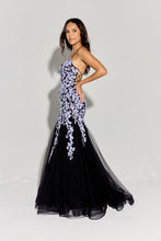 Load image into Gallery viewer, Irredescent Sequin Fitted Gown with Corset Lace-Up and Zipper Back #9696