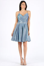 Load image into Gallery viewer, Glitter Jersey, A-Line, Rhinestone Waistband with Off shoulder jeweled chain #9722