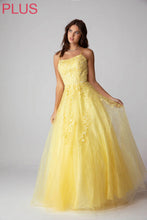 Load image into Gallery viewer, Floor length, A-line silhouette, 3D lace embroidery bodice with boning support #9757