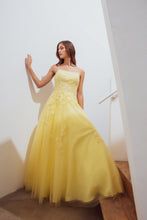 Load image into Gallery viewer, Floor length, A-line silhouette, 3D lace embroidery bodice with boning support #9757