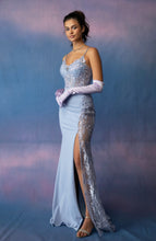 Load image into Gallery viewer, Mermaid Silhouette Gown With Sequin Embellished Flower Lace Design #9889