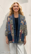 Load image into Gallery viewer, Prominent contrast denim trim and paneling(Throw) #AM607
