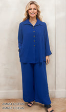 Load image into Gallery viewer, Relaxed Button-Up Shirt & Wide Leg Pants 2-Piece Set #AM664-665
