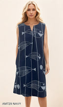 Load image into Gallery viewer, Fish Motif Sleeveless Dress #AM729