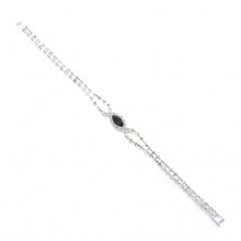 Load image into Gallery viewer, Silver Crystal Halo Tennis Bracelets with Colored Center Stone