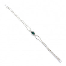 Load image into Gallery viewer, Silver Crystal Halo Tennis Bracelets with Colored Center Stone