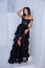 Load image into Gallery viewer, Off Shoulder Ruffled Ball Gown EK102