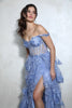 Load image into Gallery viewer, Off Shoulder Ruffled Ball Gown EK102