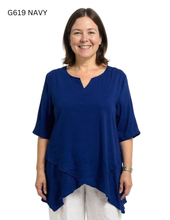 Load image into Gallery viewer, V-Neck Asymmetrical Tunic Top #G619