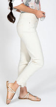 Load image into Gallery viewer, COMFORT ANKLE JEAN WITH SELF EMBROIDERED BOTTOM AND RHINESTONE DETAILS #1047
