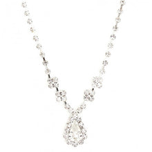 Load image into Gallery viewer, Elegant Teardrop Diamond Pendant Necklace with Floral Accents #120R01
