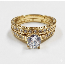 Load image into Gallery viewer, Elegant Triple Band Clear Cubic Zirconia Statement Ring #13315
