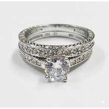 Load image into Gallery viewer, Elegant Triple Band Clear Cubic Zirconia Statement Ring #13315
