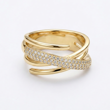 Load image into Gallery viewer, Interwoven Crisscross Pavé Diamond Wrap Ring #17579

