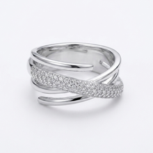 Load image into Gallery viewer, Interwoven Crisscross Pavé Diamond Wrap Ring #17579

