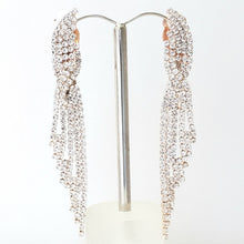 Load image into Gallery viewer, Crystal Cascade Twisted Fringe Chandelier Earrings #E6558

