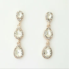 Load image into Gallery viewer, 3-Tier Teardrop Crystal Cascade Chandelier Earrings #E7117
