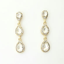 Load image into Gallery viewer, 3-Tier Teardrop Crystal Cascade Chandelier Earrings #E7117
