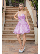 Load image into Gallery viewer, Velvet Burnout Skater Dress with Cinched Waistline and Adjustable Spaghetti Straps #3322
