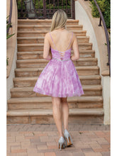 Load image into Gallery viewer, Velvet Burnout Skater Dress with Cinched Waistline and Adjustable Spaghetti Straps #3322
