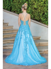 Load image into Gallery viewer, Embroidered Tulle Ball Gown with Spaghetti Straps #4231
