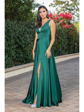 Load image into Gallery viewer, Elegant Satin Evening Gown with Plunging Back and Full Skirt #4304A
