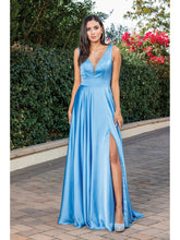 Load image into Gallery viewer, Elegant Satin Evening Gown with Plunging Back and Full Skirt #4304A
