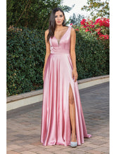 Load image into Gallery viewer, Elegant Satin Evening Gown with Plunging Back and Full Skirt #4304A
