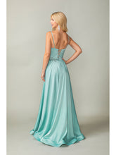 Load image into Gallery viewer, Satin Ball Gown with Embroidered Waist and Lace-up Back Prom Dress #4391
