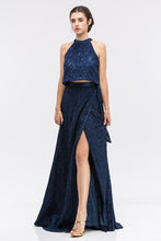 Load image into Gallery viewer, Sleeveless Two Piece Lace Evening Gown
