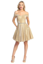Load image into Gallery viewer, The dress is a short, festive cocktail/mini dress with a glamorous party-ready vibe #6228L
