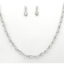 Load image into Gallery viewer, Elegant Crystal &amp; Pearl Teardrop Necklace &amp; Earring Set #7139
