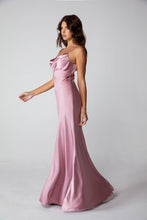 Load image into Gallery viewer, Silk Satin floor length gown, adjustable spaghetti straps, bias cut, cowl front, back open zipper (durable), lined, and bra cups inside the bust #9711
