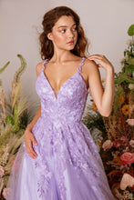 Load image into Gallery viewer, Floor length, A-line silhouette with 3D lace embroidery on the bodice and straps #9858
