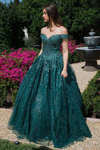 Load image into Gallery viewer, Off Shoulder, Floor Length, Ball Gown, With Sweet Heart Neckline #9909
