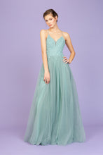 Load image into Gallery viewer, Floor length soft mesh dress with corset back and A-line silhouette #9902
