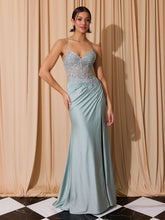 Load image into Gallery viewer, Sleeveless sheath/fitted silhouette with a floor-length skirt #9969
