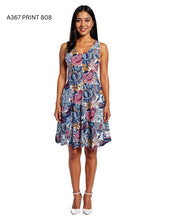 Load image into Gallery viewer, Printed Sleeveless Fit &amp; Flare Midi Dress #A367
