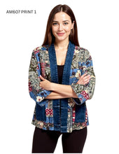 Load image into Gallery viewer, Prominent contrast denim trim and paneling(Throw) #AM607
