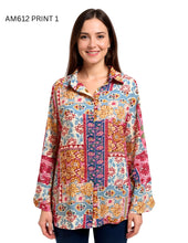 Load image into Gallery viewer, Floral Print Button-Down Blouse #AM612
