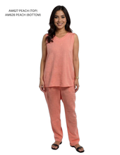 Load image into Gallery viewer, Casual Sleeveless V-Neck Top &amp; Straight Pants Set #AM627-628
